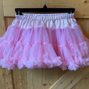 Pink Ruffled Tulle Skirt